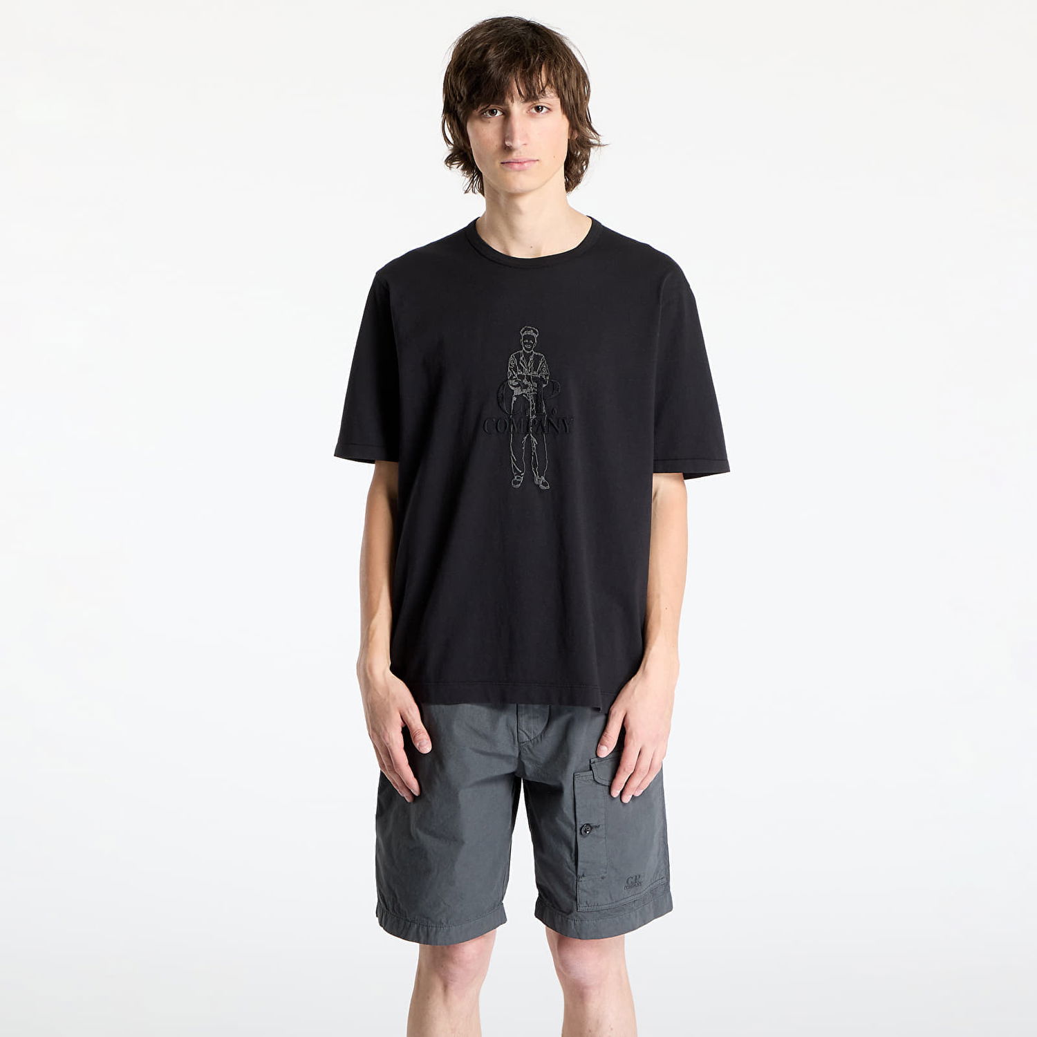 Tričko C.P. Company C.P. Company 1020 Jersey Logo T-Shirt Čierna | 18CMTS288A006057O-999, 0