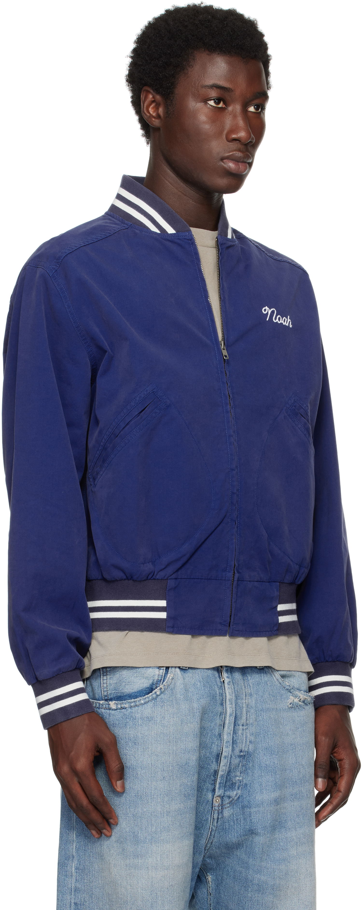 Bomber bunda Noah Noah Cotton Varsity Jacket Modrá | OW086SS25ROY, 1