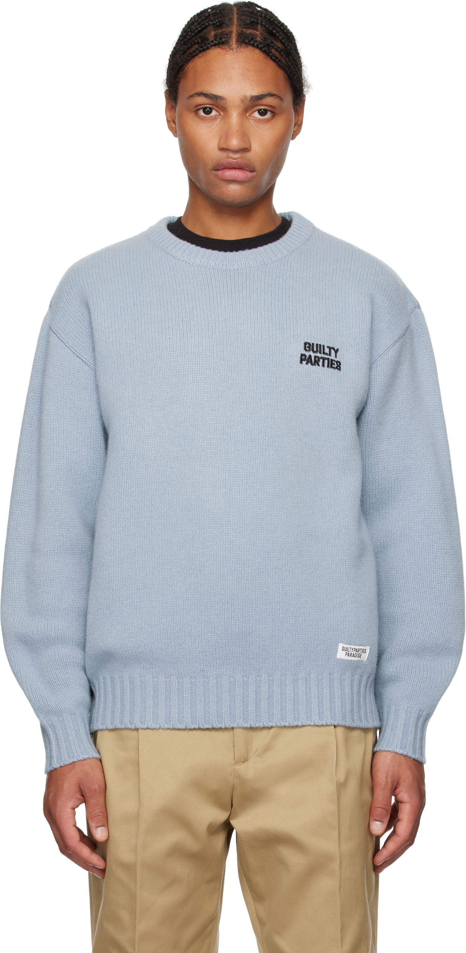 Sveter WACKO MARIA Sweater Classic Knit Modrá | 24FW-WMK-KN07, 0