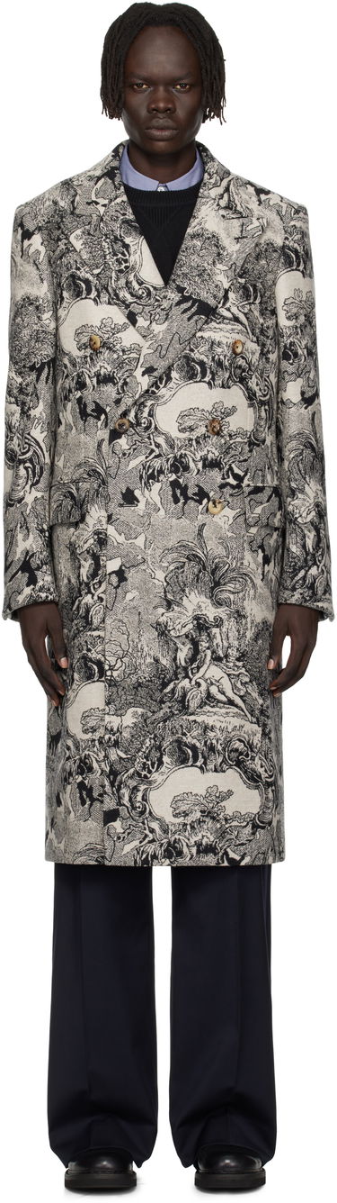 Kabáty Vivienne Westwood Vivienne Westwood Classic Double-Breasted Toile Print Coat Béžová | 2201000H-W017B-, 0