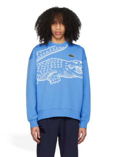 Mikina Lacoste Printed Sweatshirt Modrá | SH8248