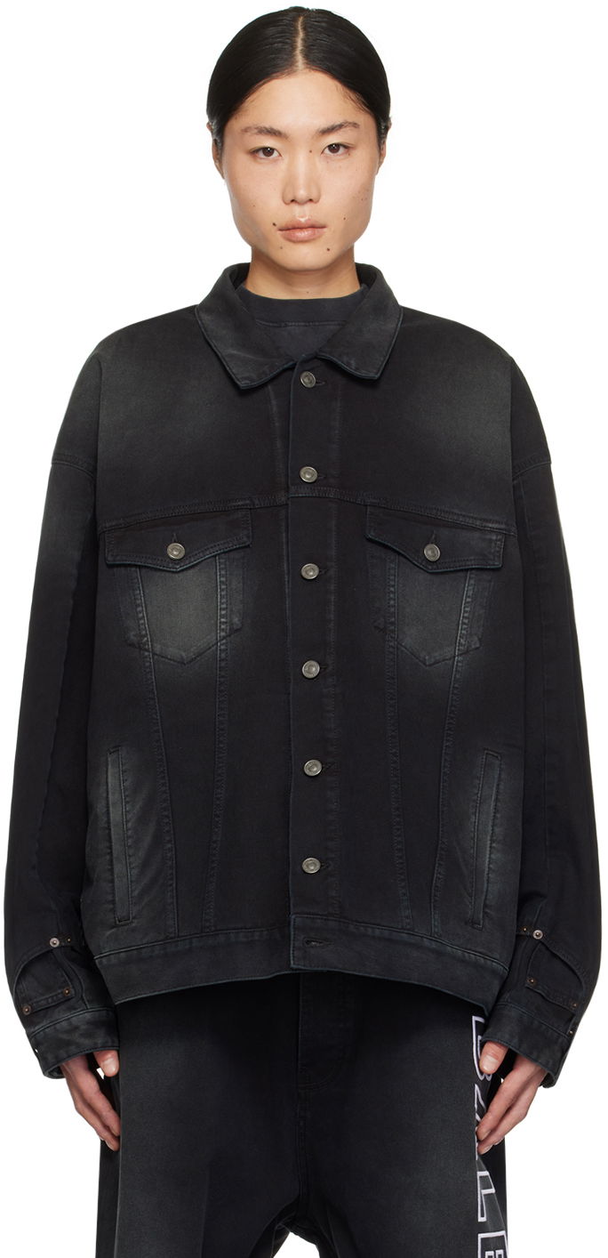 Bunda Balenciaga Deconstructed Denim Jacket Čierna | 767943-TNW11-1672, 0