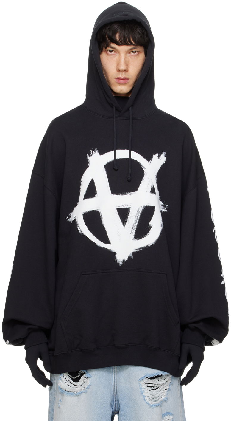 Mikina VETEMENTS Double Anarchy Hoodie Čierna | UE64HD700BW