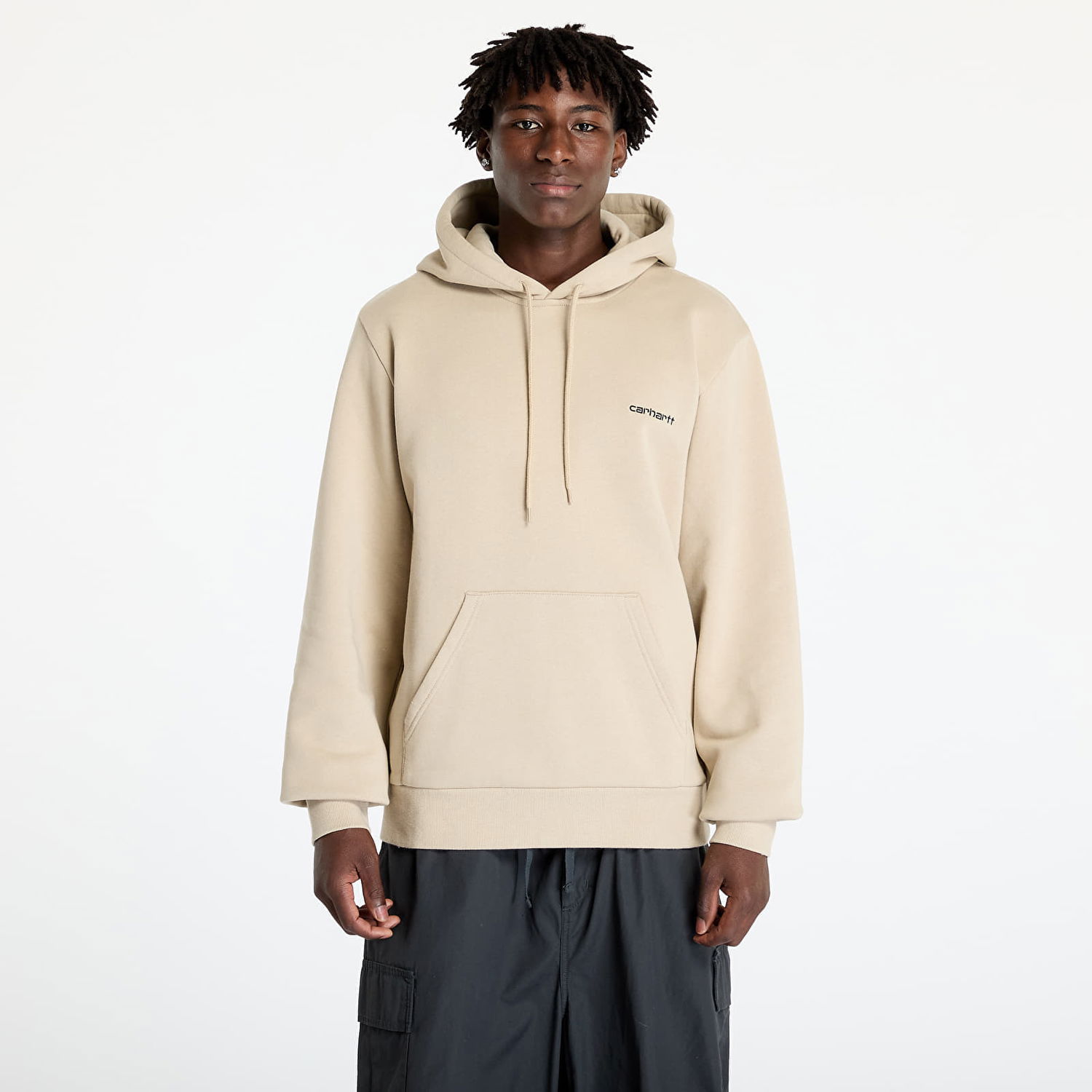 Mikina Carhartt WIP Hooded Script Embroidery Sweat Wall/ Black Béžová | I033658.AWXX., 0