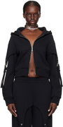 Blumarine Cinch Sleeve Cropped Hoodie