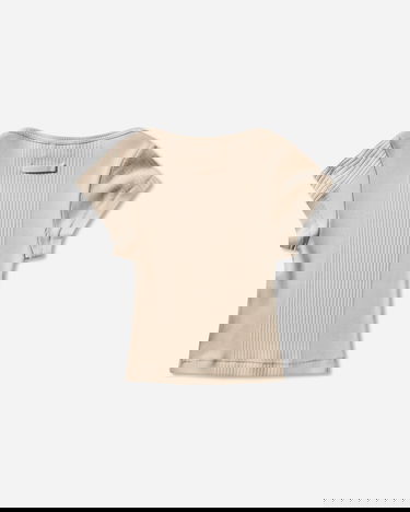 Tričko Jean Paul Gaultier Ribbed Logo Patch Baby T-Shirt Béžová | 26-01-W-TO429-J014 63, 2