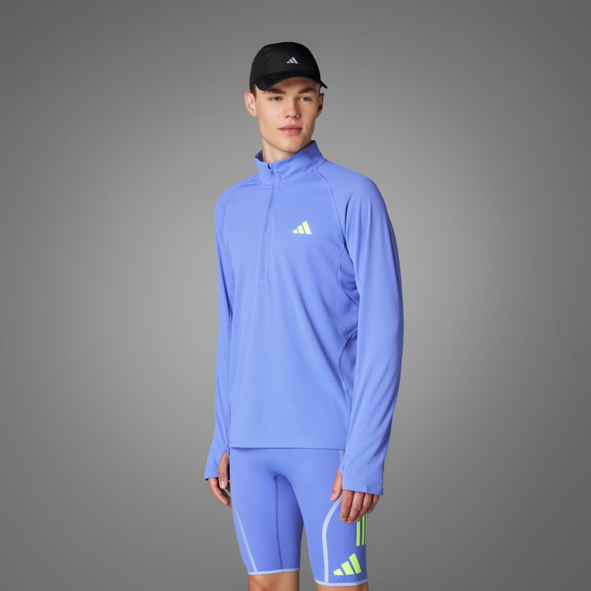 Mikina adidas Performance Adizero Running Quarter-Zip Long Sleeve Fialová | IM8551