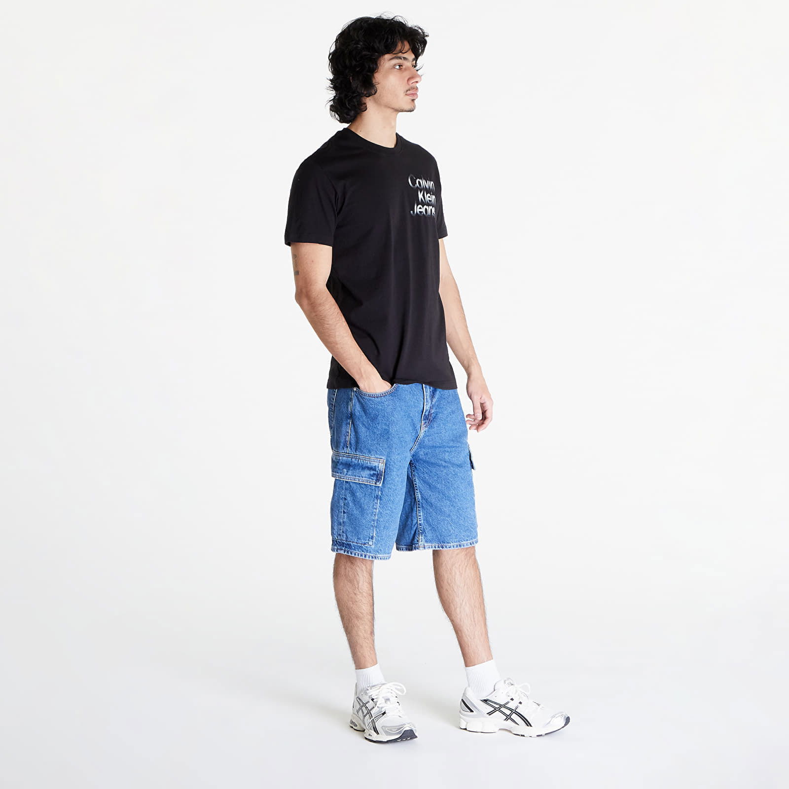 Jeans Diffused Stacked Short Sleeve