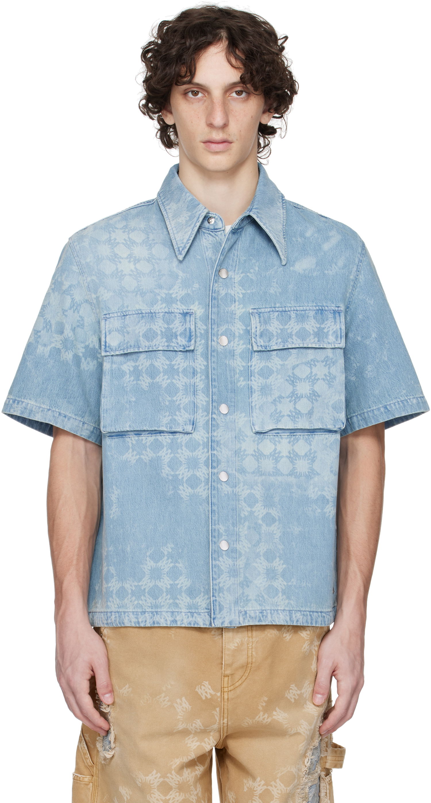 Košeľa AMIRI AMIRI MA Quad Denim Shirt Modrá | AMDNIR1040, 0