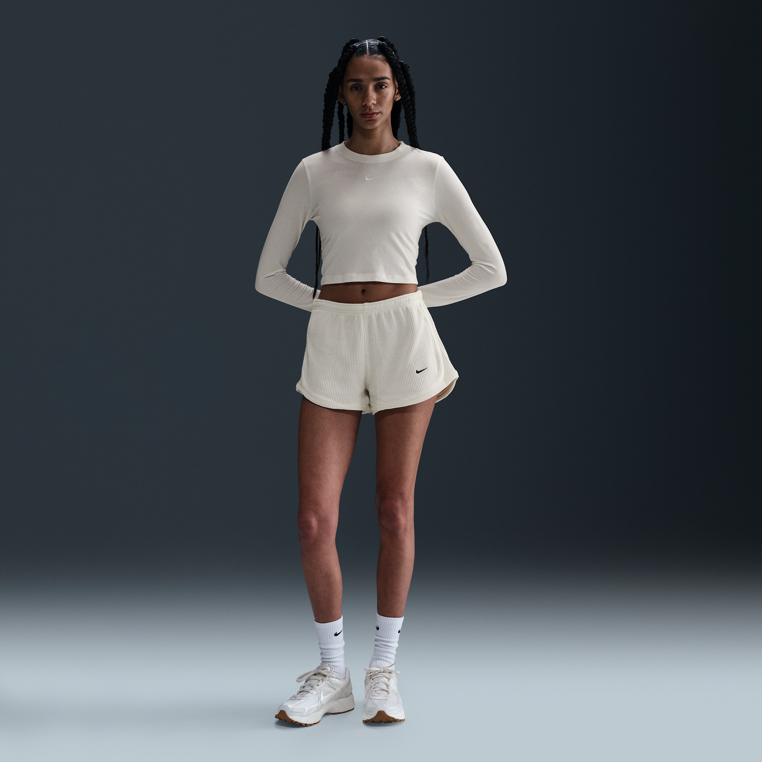Šortky Nike Sportswear Chill Waffle Mid-Rise 3" Shorts Biela | HJ3842-134, 0