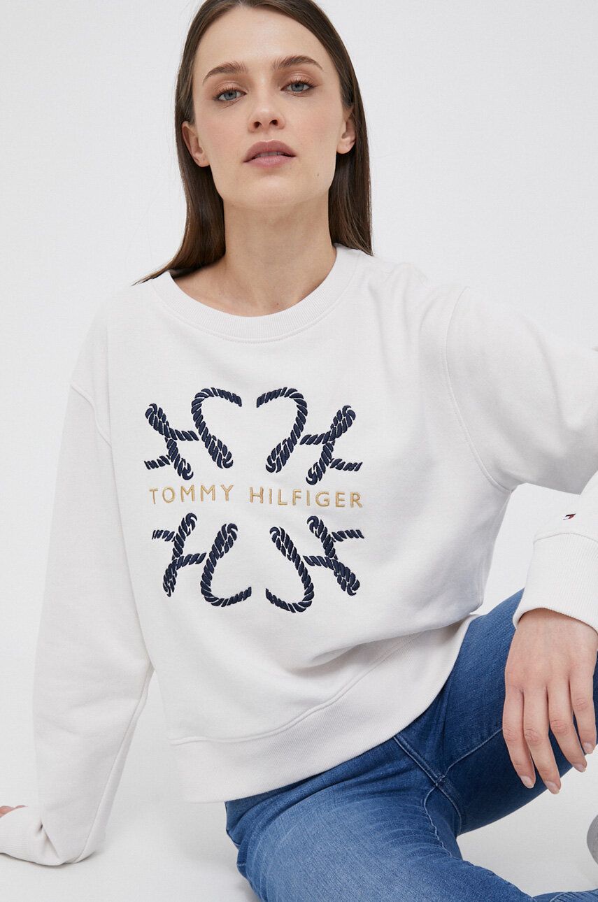 Mikina Tommy Hilfiger Modern Rope Logo Crew Neck Sweatshirt Béžová | WW0WW37793.PPYX, 0