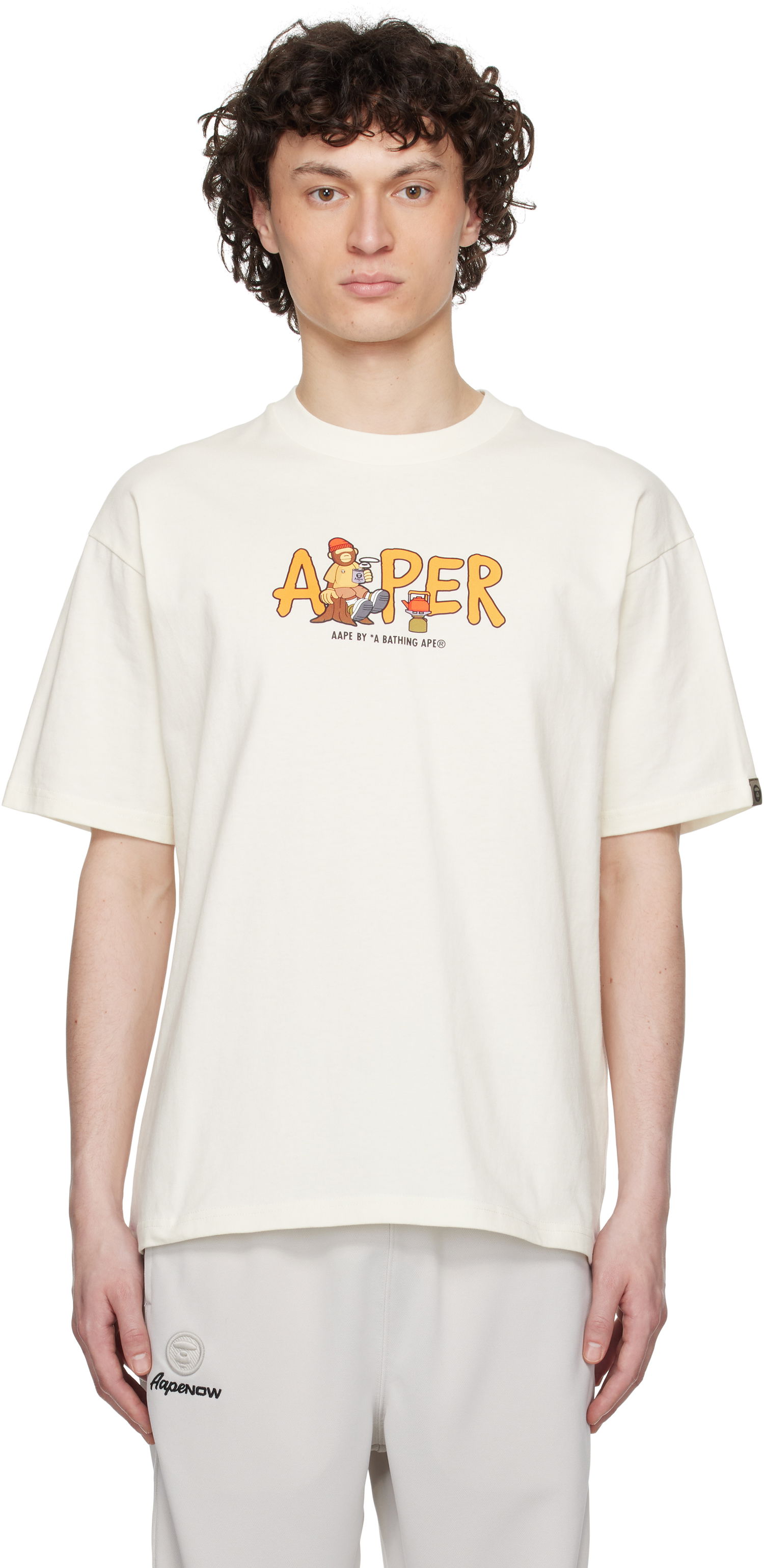 Tričko AAPE by A Bathing Ape AAPE by A Bathing Ape AAPER Graphic T-Shirt Biela | AAPTEM1616XXNIVX, 0