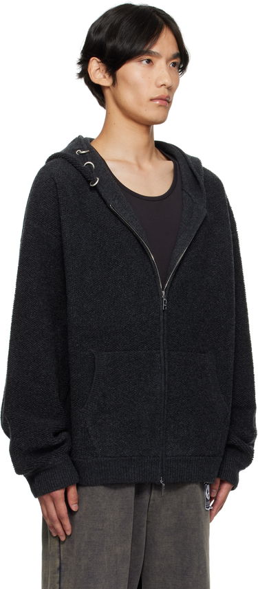 Mikina We11done We11done Bouclé Zip-Up Hoodie Šedá | WD-KJ2-25-642-M-CH, 1