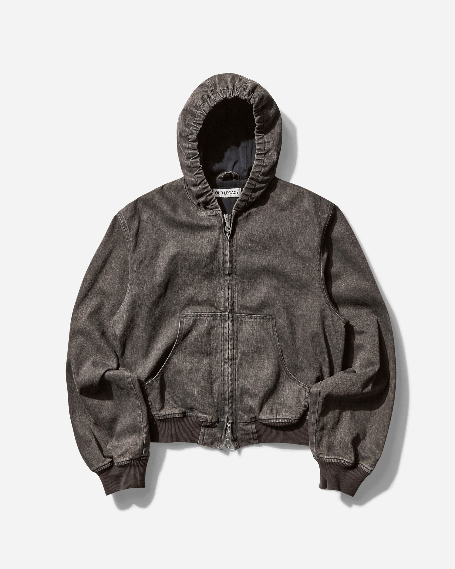Bunda OUR LEGACY Bank Hooded Denim Jacket Šedá | M2251BBC 001, 1