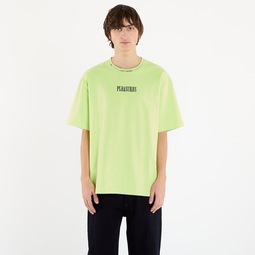Tričko Pleasures Cut Here Heavyweight T-Shirt Zelené | P25F043-LIME