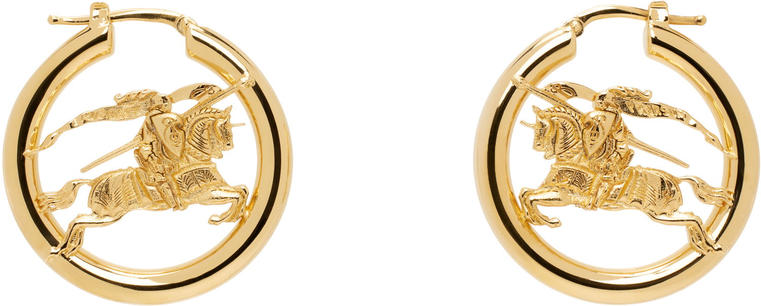 Náušnice Burberry Hoop Earrings with Equestrian Knight Metalická | 8100960, 0