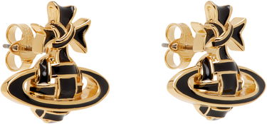 Náušnice Vivienne Westwood Vivienne Westwood Ribbon Bas Relief Earrings Čierna | 62010366-02R124-, 1