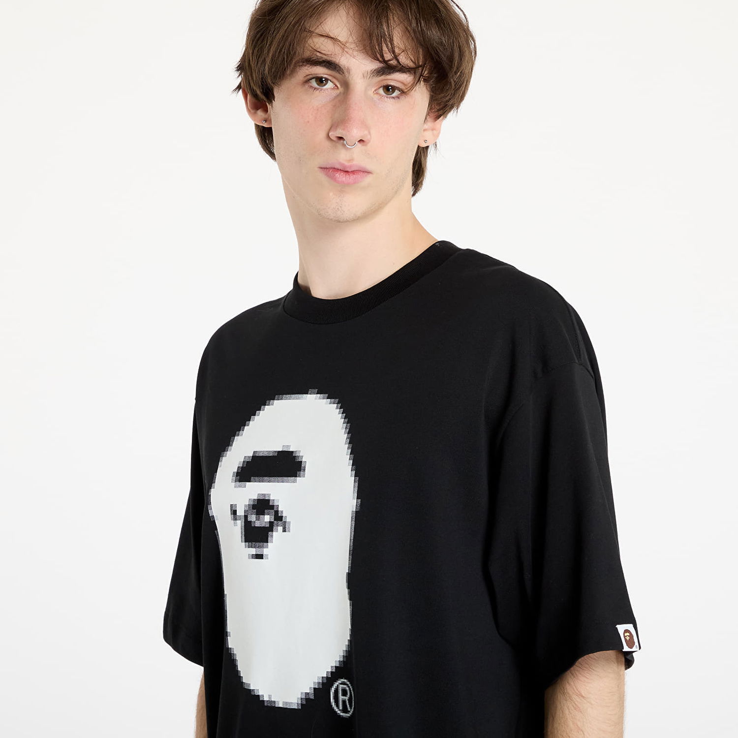 Tričko BAPE Pixel Ape Head Relaxed Fit Tee Black Čierna | 001TEK801348M BLK, 1