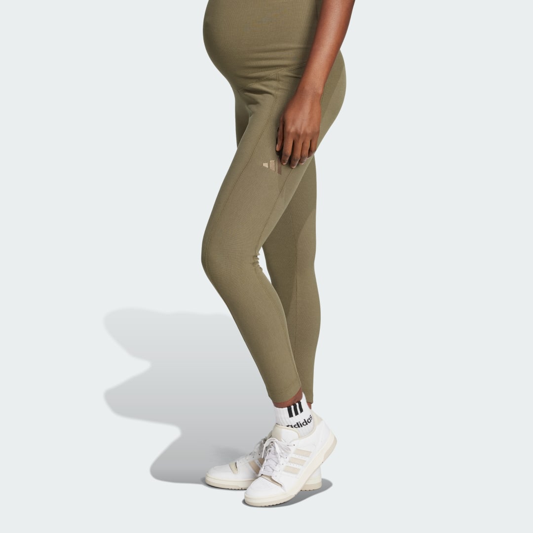 Legíny adidas Performance Ribbed High-Waist 7/8 Maternity Leggings Zelené | JJ4630, 0