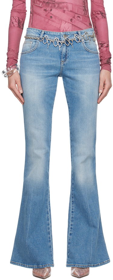 Džínsy Blumarine Blumarine Five-Pocket Flare Jeans Modrá | P422J127A, 0