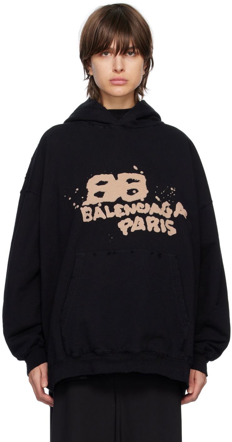 Mikina Balenciaga 'Hand Drawn' BB Icon Čierna | 620947 TNVQ1, 0