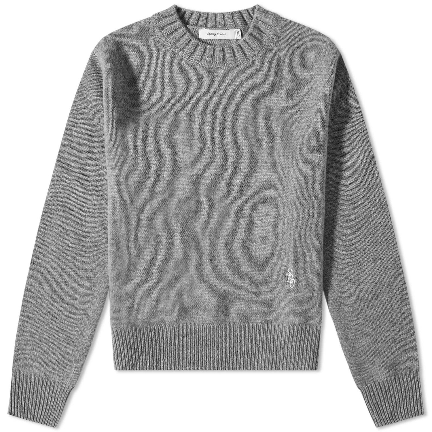 Sveter Sporty & Rich Itzel Cashmere Crew Knit Šedá | CR731GY, 0