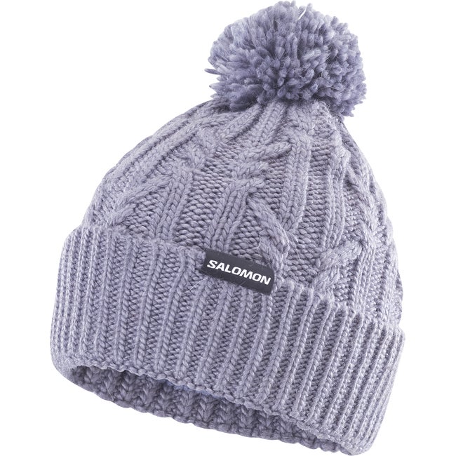 Kulicha Salomon Cable Knit Pom Beanie Fialová | LC2630400