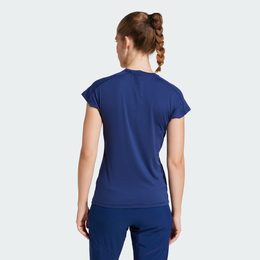 Tričko adidas Performance AEROREADY Train Essentials V-Neck Training T-Shirt Modrá | JC9567, 1