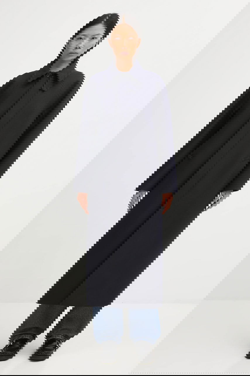 Kabáty A.P.C. Long Wool Blend Coat Gaia Navy | WVBEB.F01533, 0