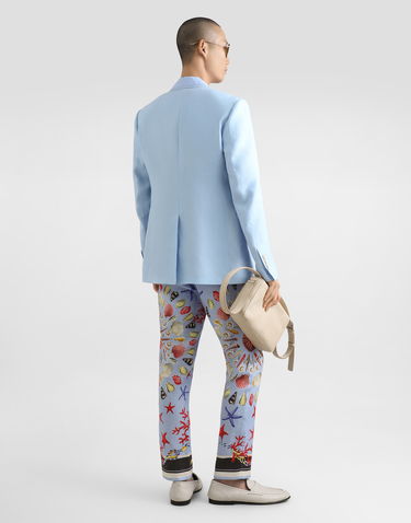 Bunda Dolce & Gabbana Dolce & Gabbana Sicilia Single-Breasted Linen Jacket Modrá | G2UR6TFU4JBB1581, 2
