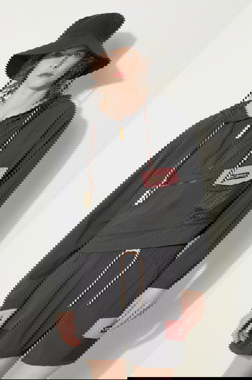 Vetrovka Columbia Painted Peak Transitional Cropped Oversize Anorak Hoodie with Mesh Pockets Čierna | 2072211, 0