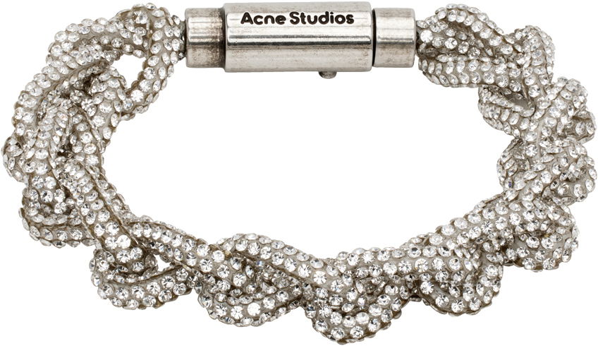 Náramok Acne Studios Crystal Cord Bracelet Šedá | C50416-, 0
