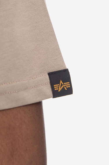 Tričko Alpha Industries Basic Logo-Patched Cotton-Jersey T-Shirt Béžová | 188505-679, 3