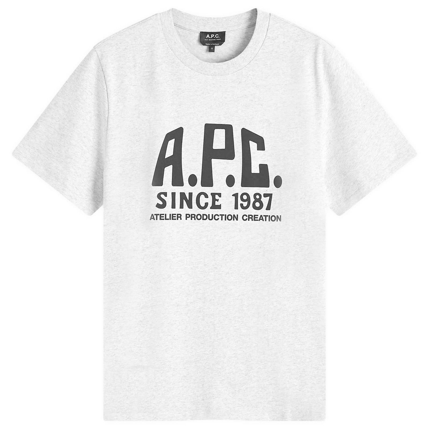 Tričko A.P.C. Heathered Label Print T-Shirt Šedá | COHBU-M26442-PLA, 1
