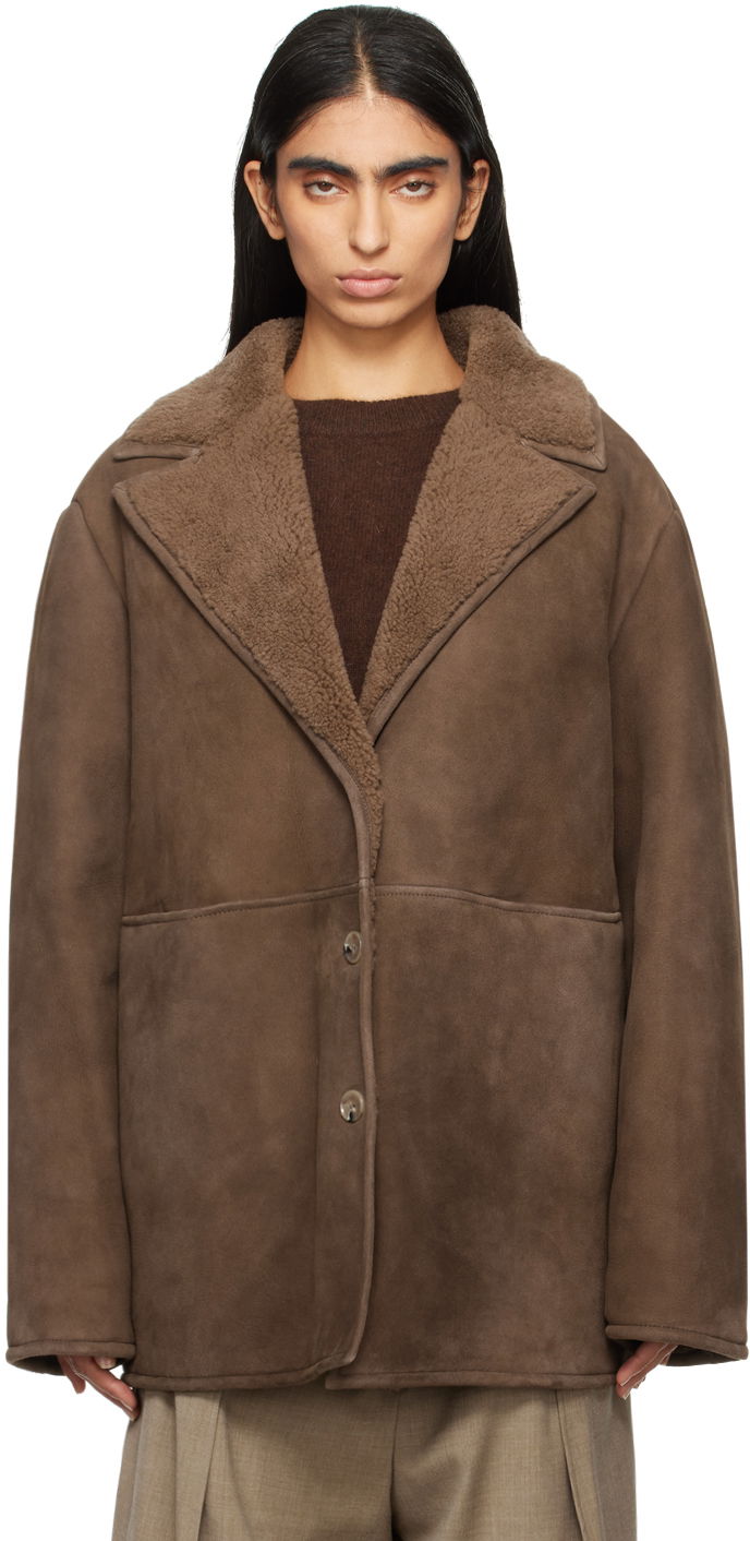 Bunda Loulou de Saison Loulou de Saison Cirebo Shearling Jacket Hnedá | CIREBO, 0