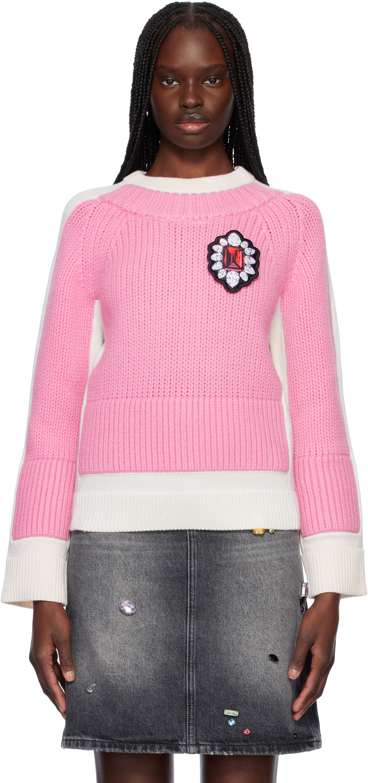 Sveter Marc Jacobs Marc Jacobs Trompe L'oeil Knit Sweater Ružová | 2S5RTP002K25, 0