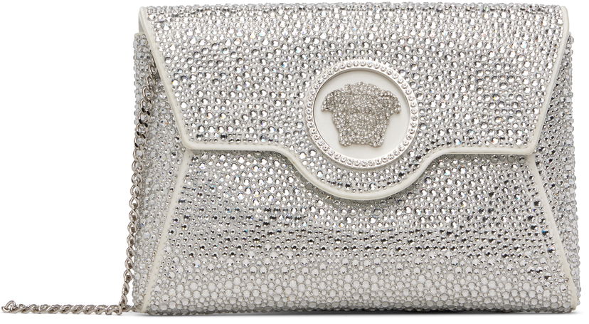 Kabelka Versace Crystal 'La Medusa' Envelope Clutch Metalická | 1003018_1A06487