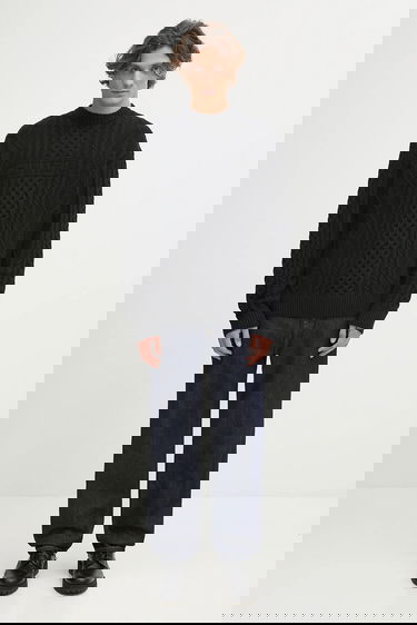 Sveter Carhartt WIP Shawn Cable Knit Crew Neck Sweater Čierna | I035418.89XX, 4