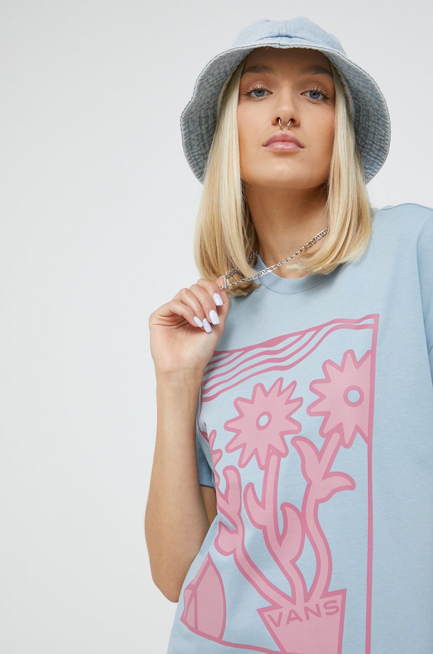 Tričko Vans Gallup Oversized Tee Modrá | VN0A7YUVBD21, 0