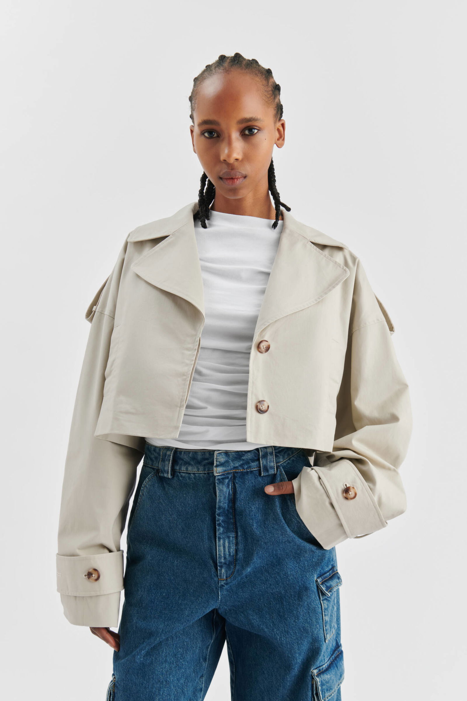 Gaia Cropped Trench Coat