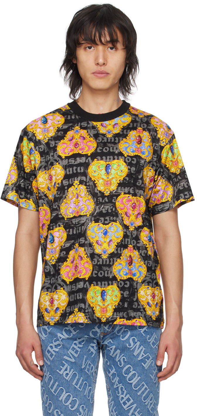 Tričko Versace Jeans Couture Printed T-Shirt Čierna | E76GAH6R0_EJS338, 0