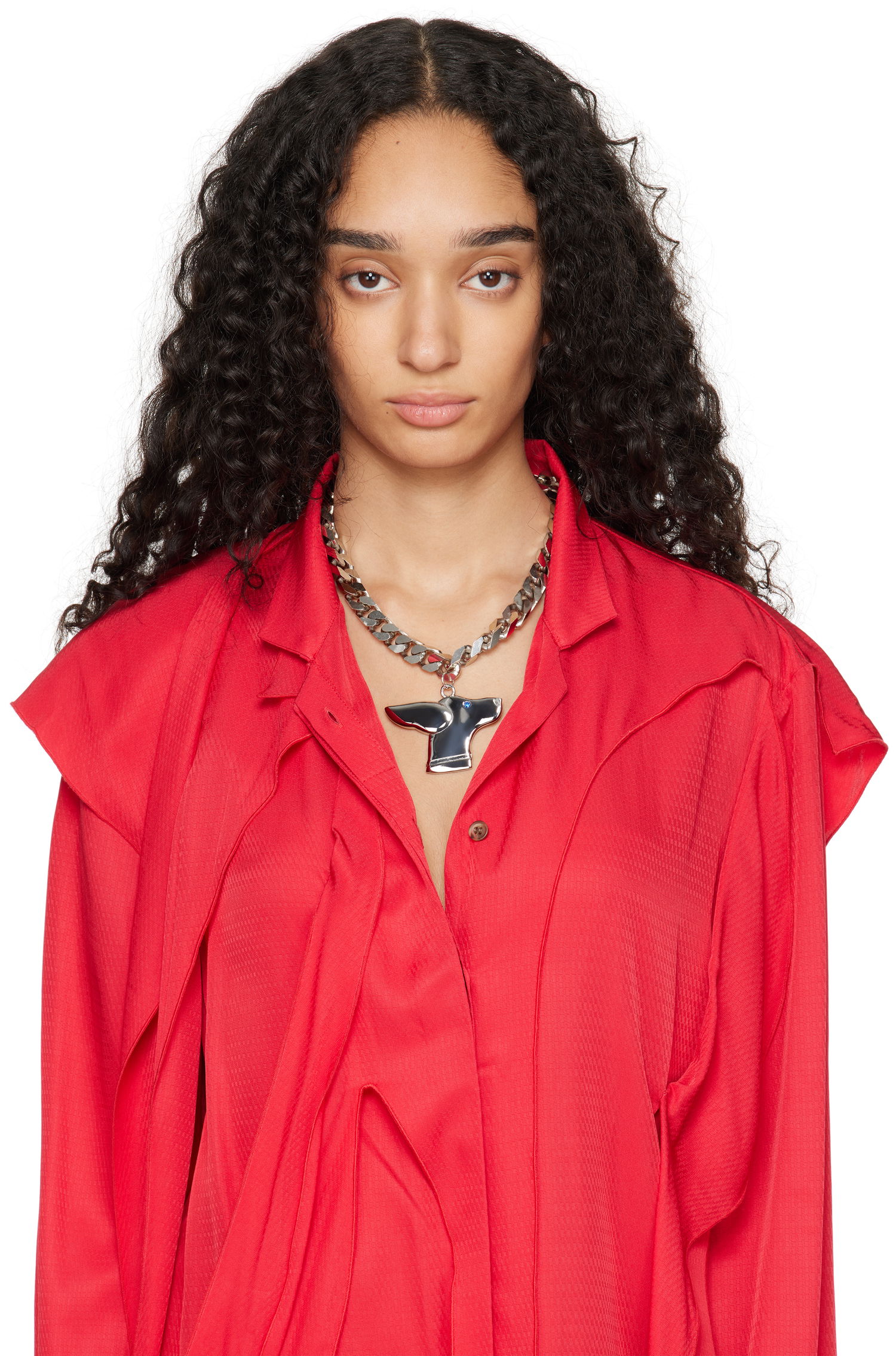 Náhrdelník Chopova Lowena Silver Chain Dog Pendant Necklace Metalická | 6522, 1