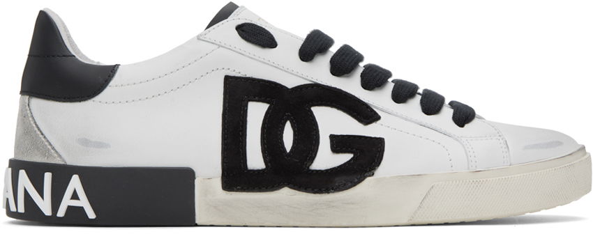 Tenisky a topánky Dolce & Gabbana Off-White Portofino Vintage Sneakers Biela | CS2203AO277, 0