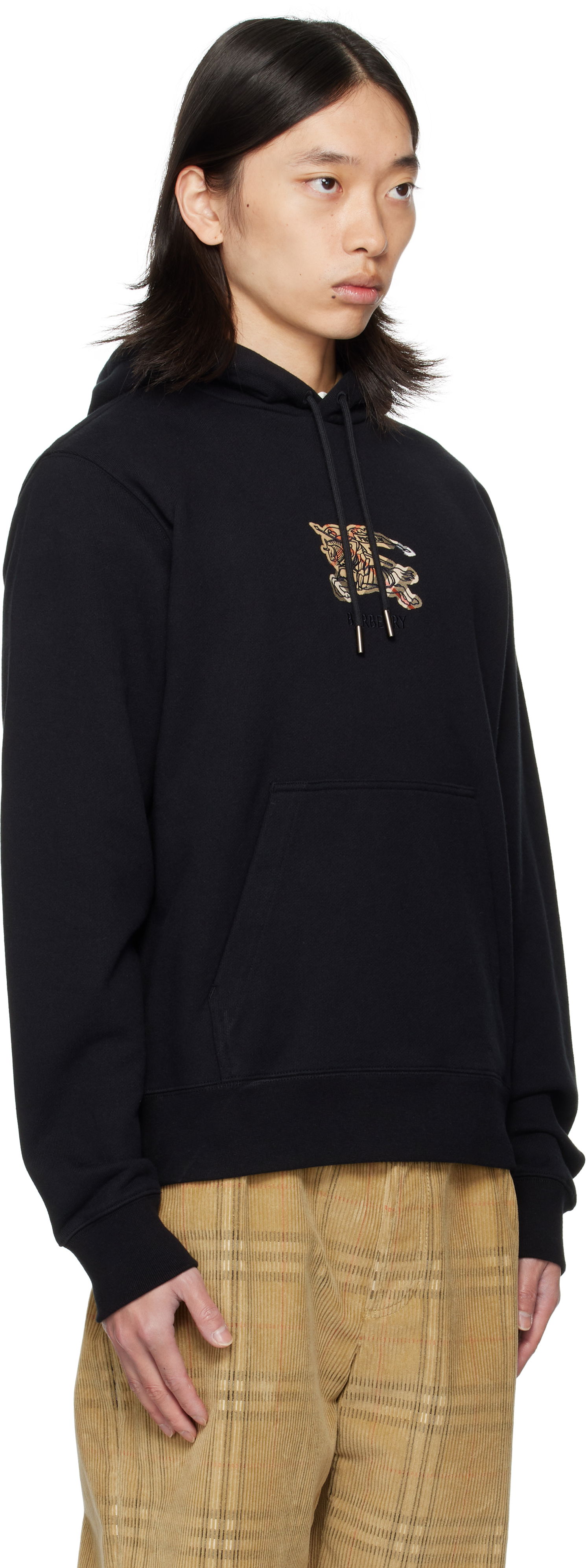 Mikina Burberry Burberry Cotton Hoodie with Equestrian Knight Design Čierna | 8116060, 1