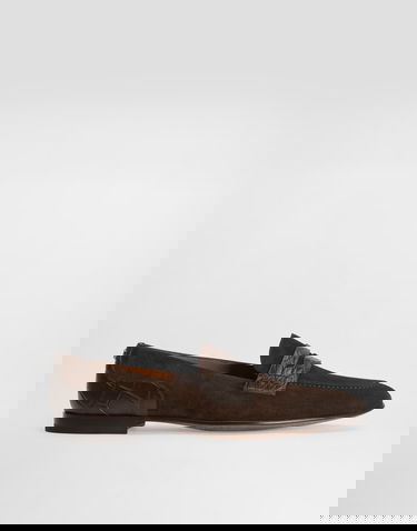 Tenisky a topánky Dolce & Gabbana Split Calfskin Alligator Driver Loafers Hnedá | A50717A2E228M157, 0