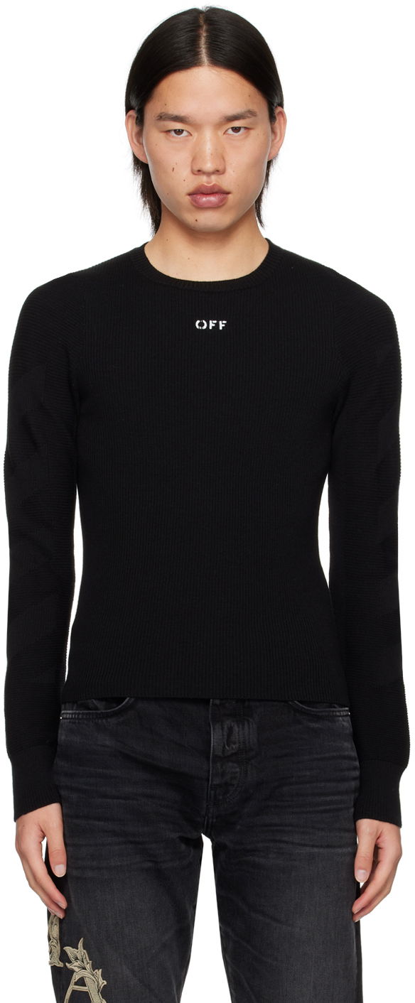 Sveter Off-White Black Diags Sweater Čierna | OMHE171C99KNI0041010