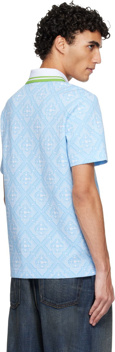 Polo tričko Casablanca Casablanca Jacquard Polo Modrá | M-SP26-JTP-466-01, 2