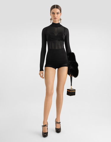 Sveter Dolce & Gabbana Dolce & Gabbana Silk Mock-Turtleneck Sweater Čierna | FXW44TJBSLLN0000, 1