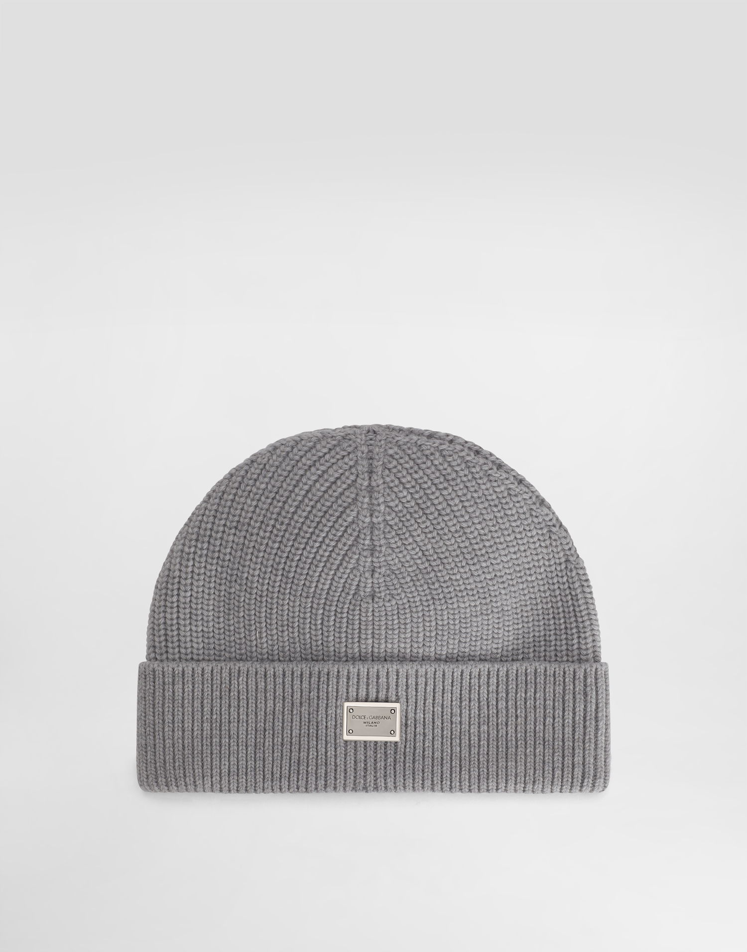 Kulicha Dolce & Gabbana Dolce & Gabbana Knit Beanie with Metal Logo Tag Šedá | GX05KTJDVA1N0495, 0