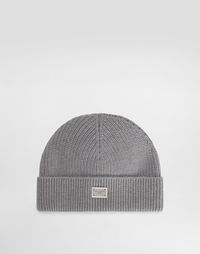 Dolce & Gabbana Knit Beanie with Metal Logo Tag